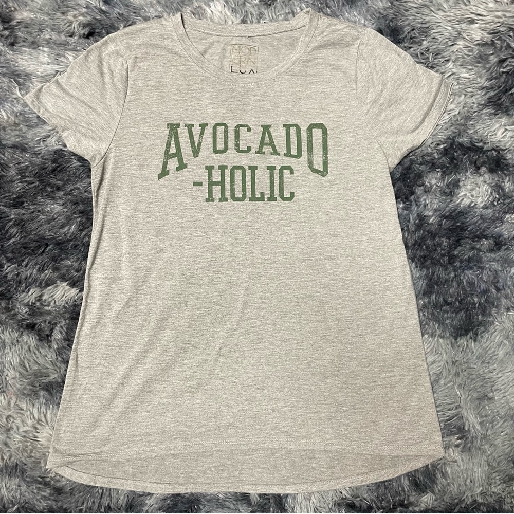 Avocado-holic 🥑 relaxed fit Heather gray Tee